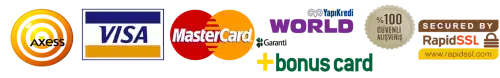 Kredi kartı ve güvenli ödeme logoları